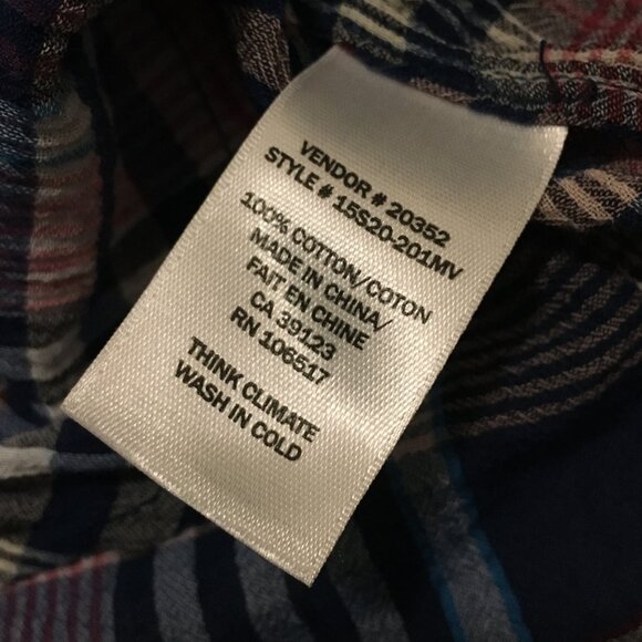 Plaid Sheer Cotton Candy Pink & Blue Classic Button Down Shirt - Picture 9 of 14